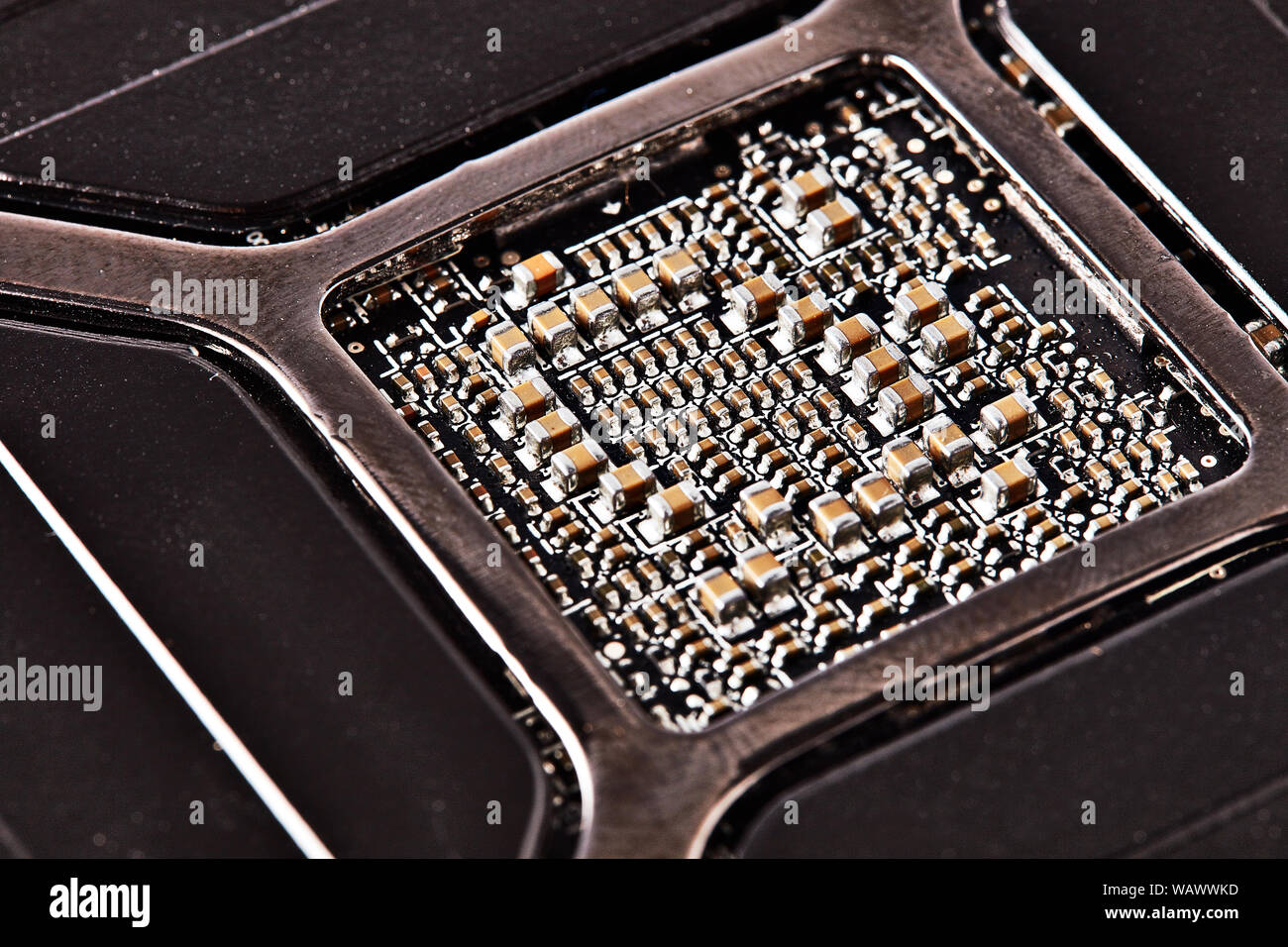 Componenti di computer, e-rifiuti, riciclaggio Foto Stock