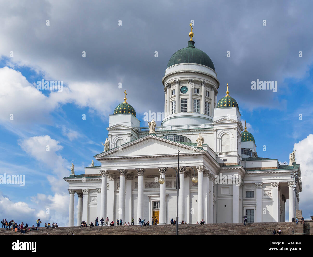 La bella architettura della cattedrale di Helsinki in Finlandia Foto Stock