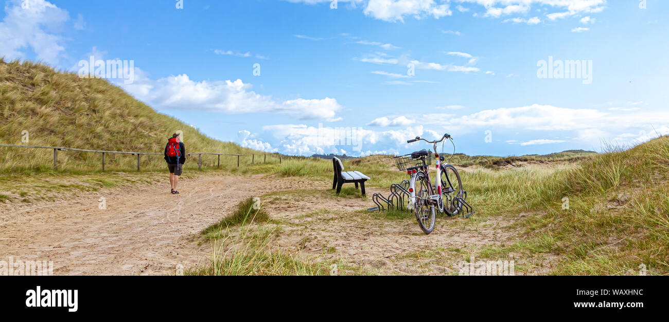Tour Bicyling su isola di Amrum Foto Stock
