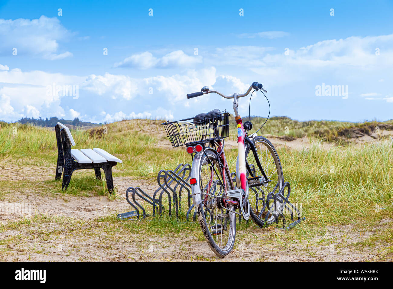 Tour Bicyling su isola di Amrum Foto Stock