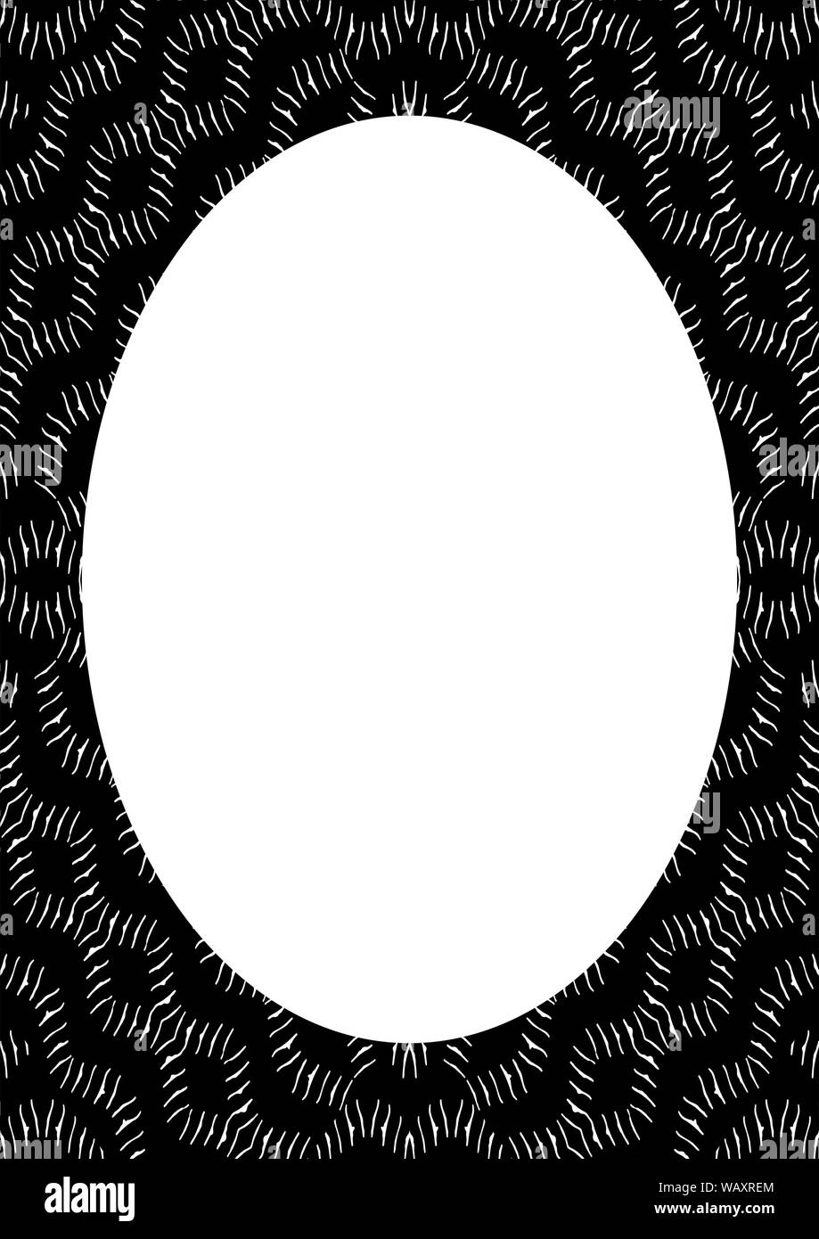 Cerchio bianco telaio con sfondo decorato frontiere del design Foto Stock