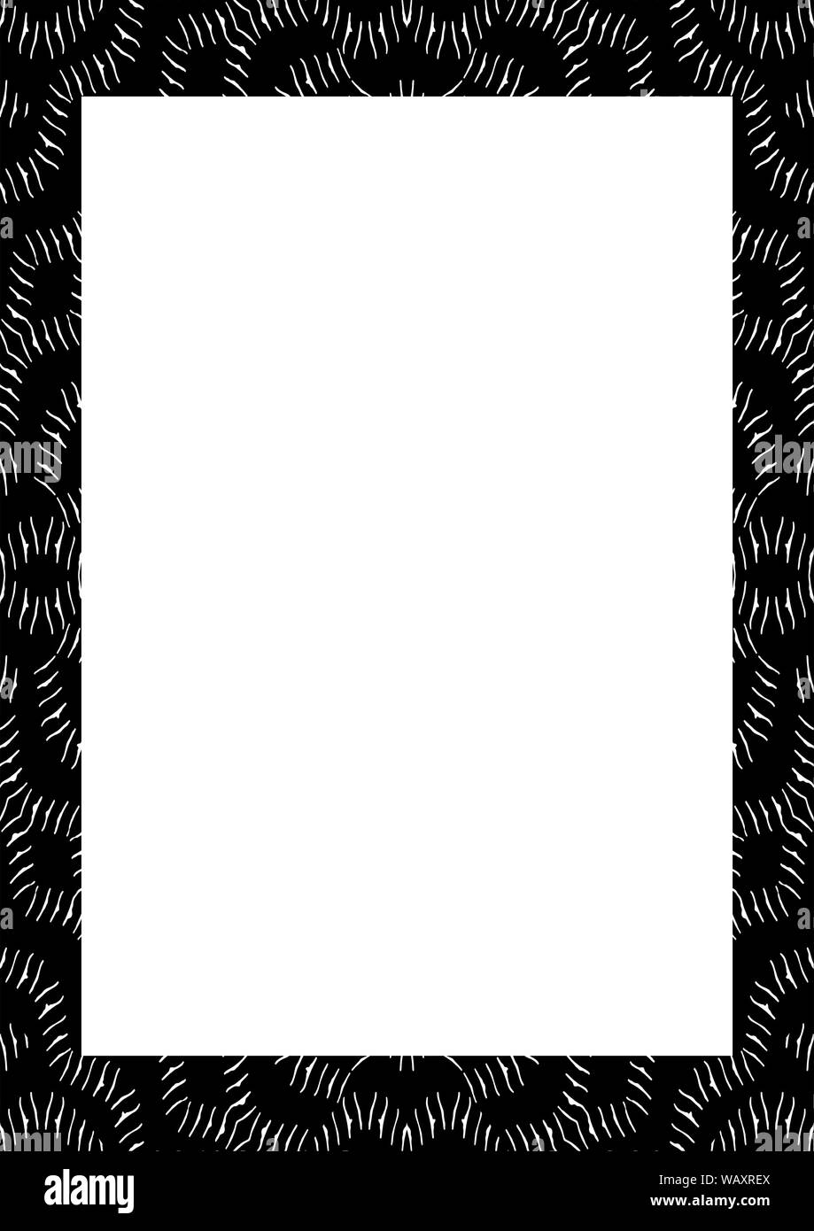 Cornice bianca di sfondo decorate con design confini. Foto Stock