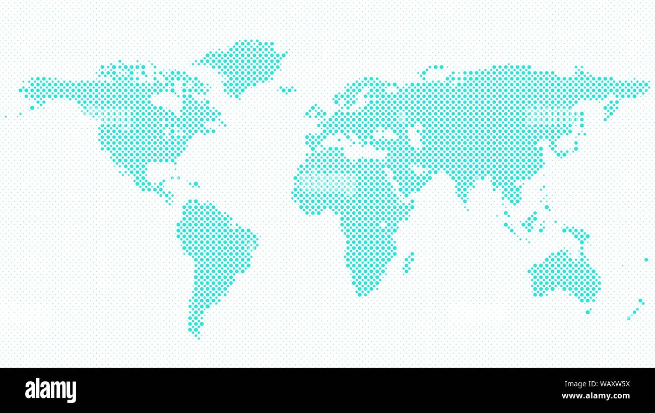 Mezzitoni mappa mondiale sullo sfondo - illustrazione vettoriale da punti Illustrazione Vettoriale