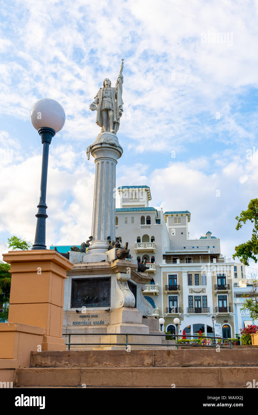 Plaza Colon San Juan, Puerto Rico. Foto Stock
