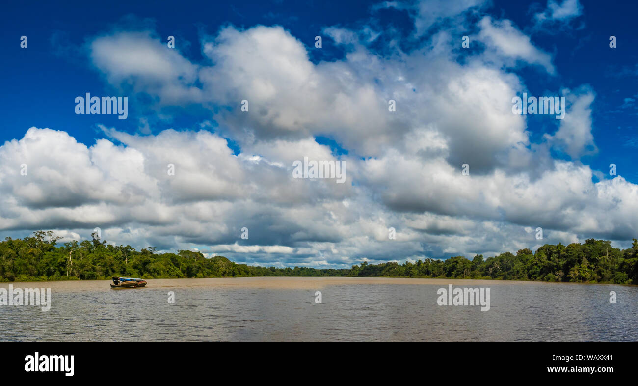 Vista panoramica della laguna Coati vicino al fiume Javari, tributario del fiume Rio delle Amazzoni, Amazonia. Selva sul confine del Brasile e Perù. Sud Ameri Foto Stock