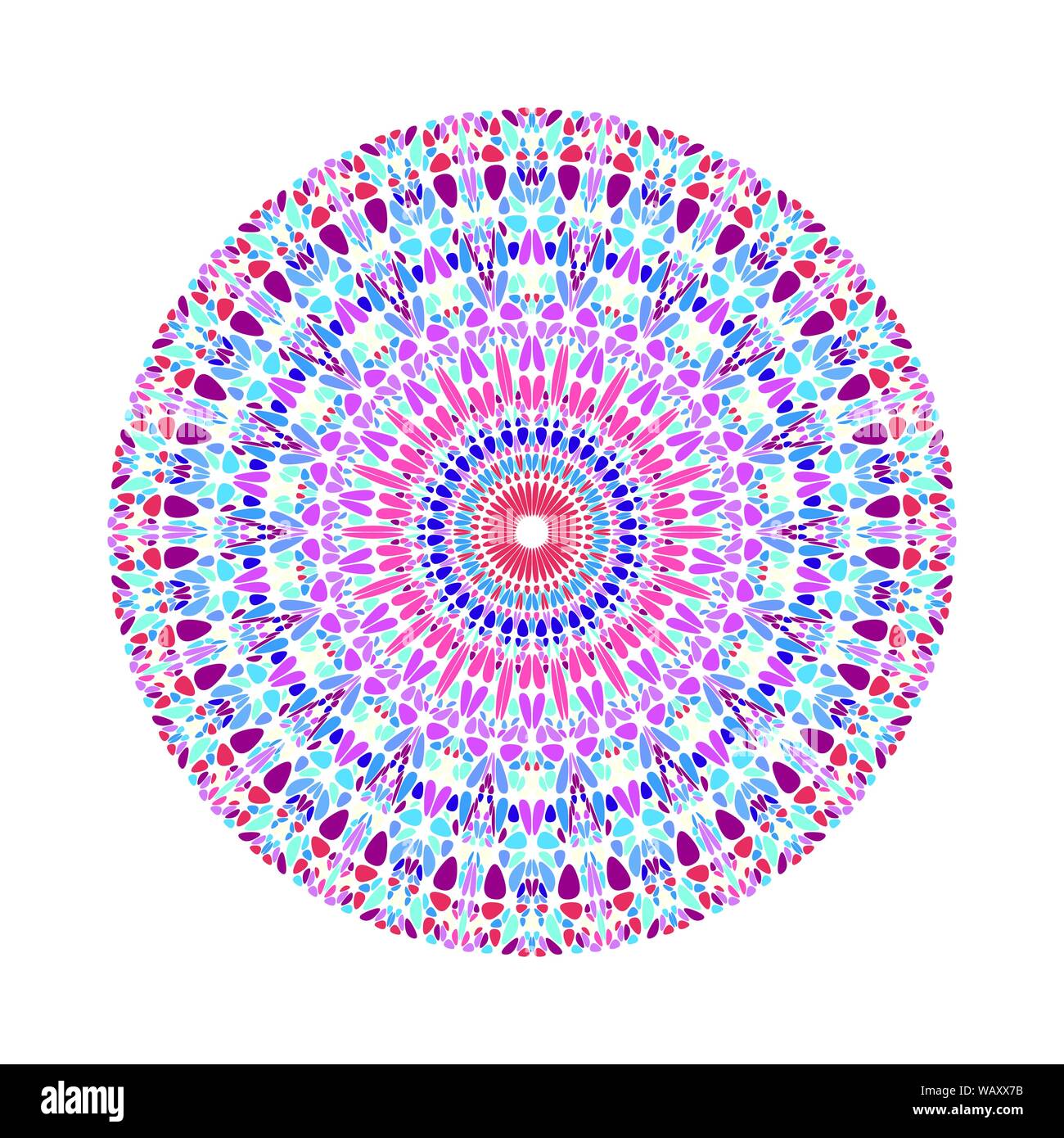 Circolare colorata fregio floreale mandala - ornamentali ornati geometrico astratto disegno vettoriale Illustrazione Vettoriale