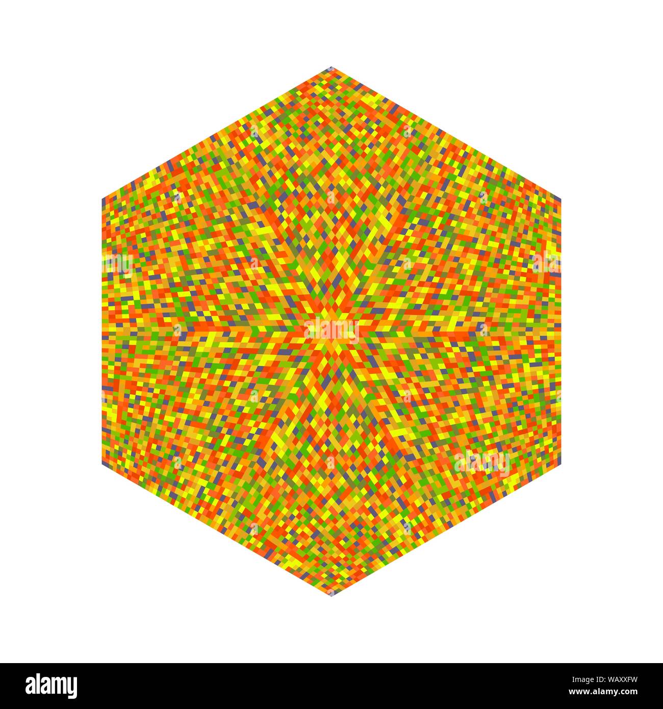 Abstract isolato variopinto mosaico piastrellato ornamento poligono esagonale - vettore esagonale elemento di design da forme geometriche Illustrazione Vettoriale