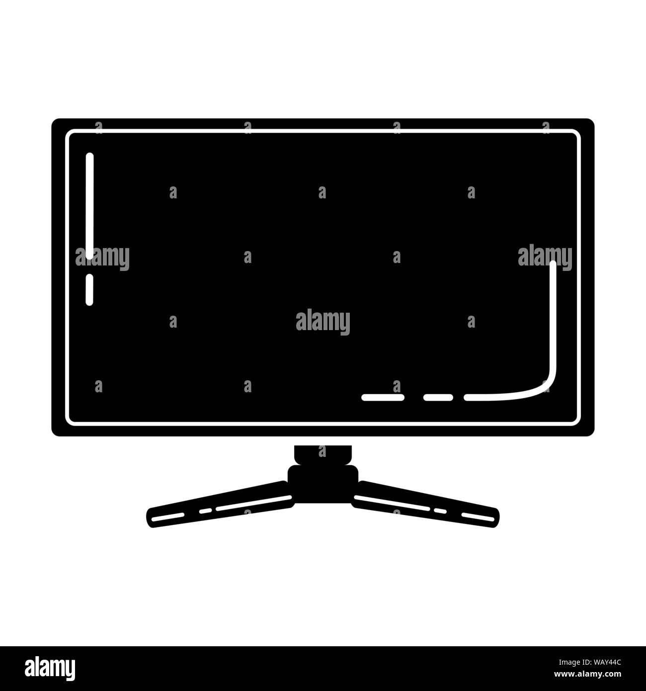 Monitor di gioco icona glyph. Esports attrezzatura. Il monitor di un computer. Dispositivo di gioco. Simbolo di Silhouette. Lo spazio negativo. Vettore illustrazione isolato Illustrazione Vettoriale