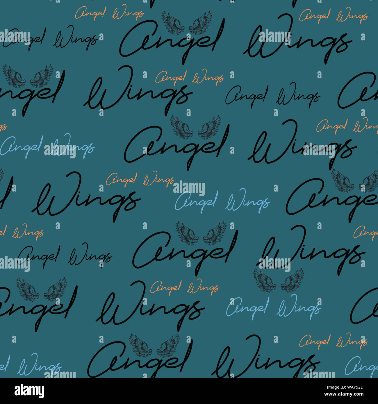 Trendy moda angel wings testo del modello di progettazione Foto Stock