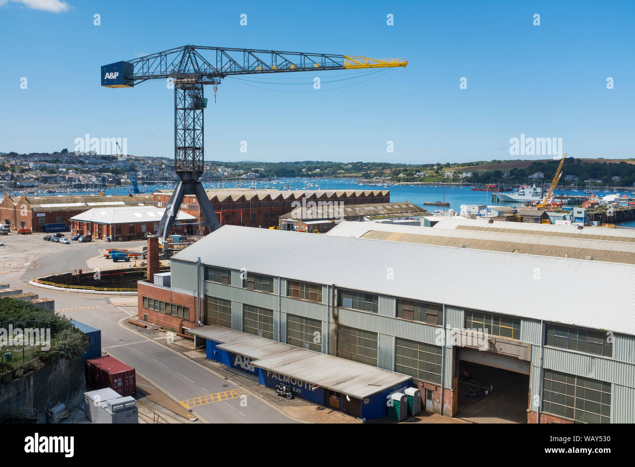 Pendennis superyacht cantiere, Falmouth, Cornwall, Regno Unito Foto Stock