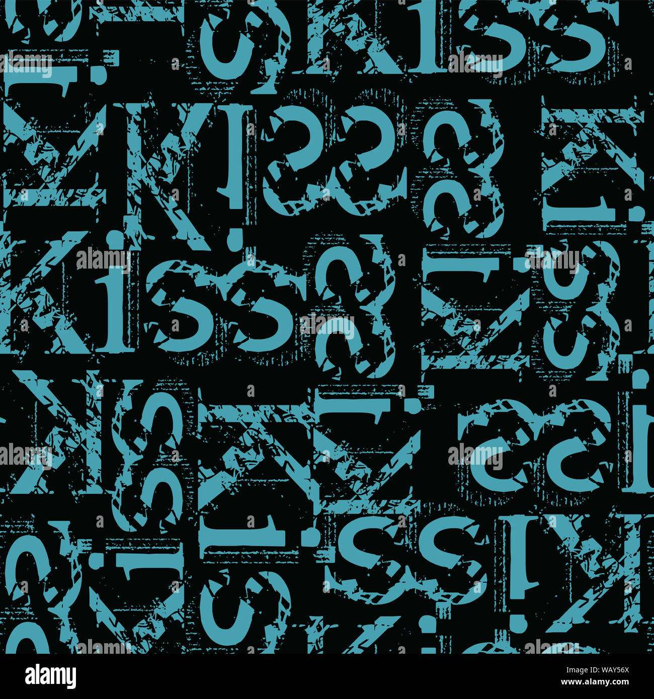 Moda testo kiss design pattern Foto Stock