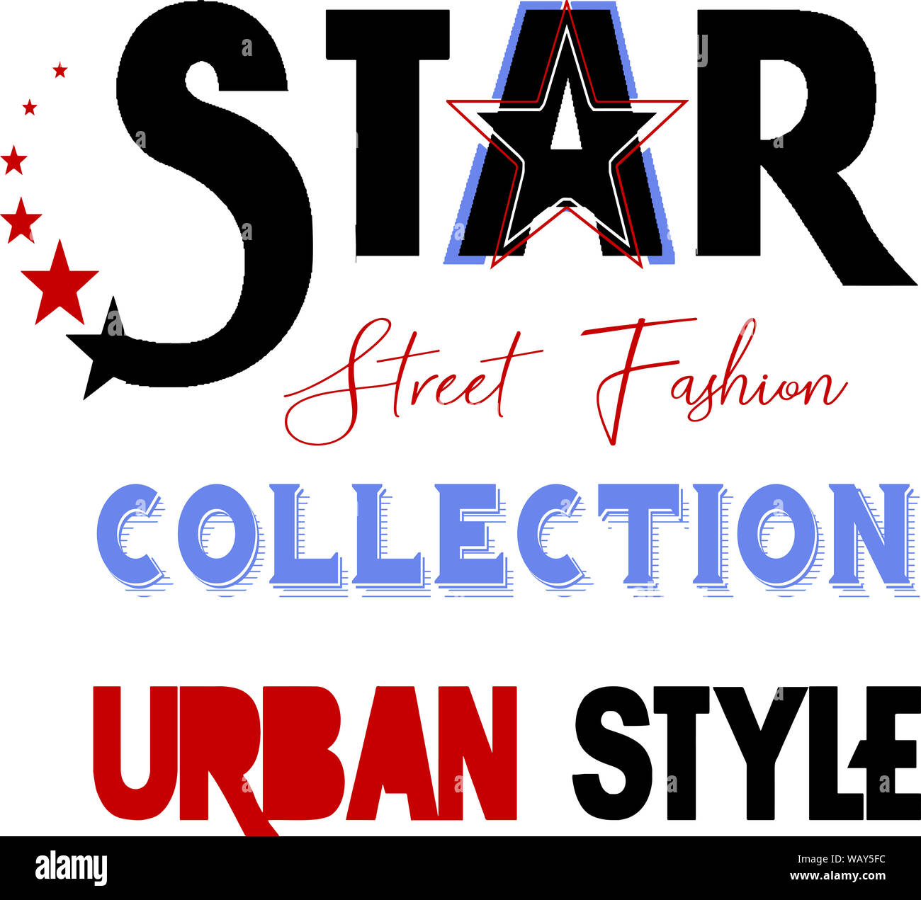 Moda star street fashion design pattern Foto Stock