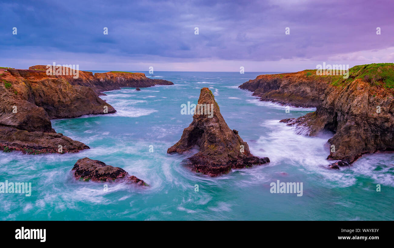 Mendocino Headlands stato parco al crepuscolo Foto Stock