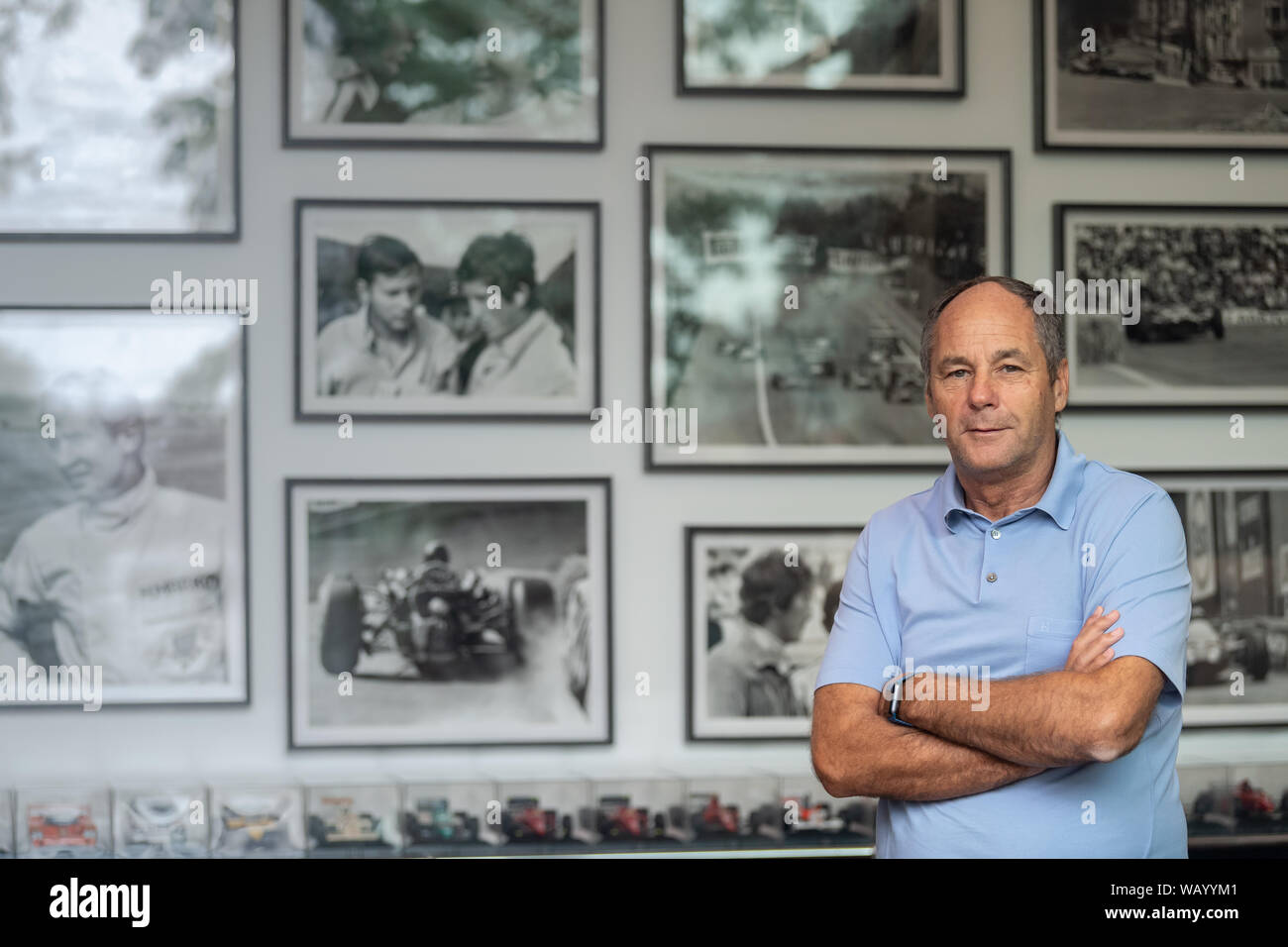 20 agosto 2019, l'Austria, Wörgl: DTM boss Gerhard Berger in ufficio del suo spedizioniere. Foto: Peter Kneffel/dpa Foto Stock