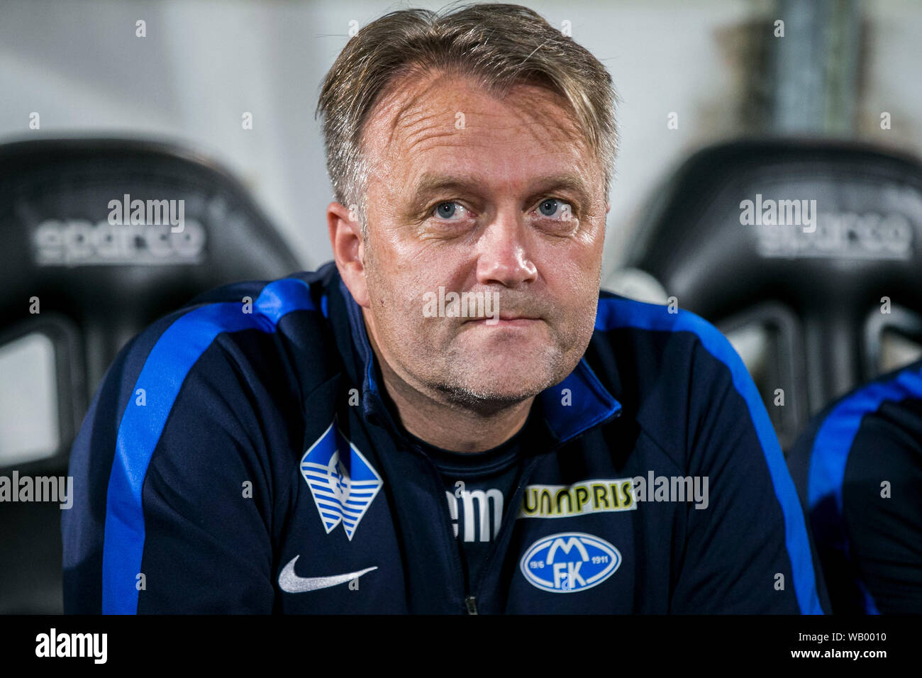 A Belgrado, in Serbia. Il 22 agosto, 2019. Head Coach Erling Moe di Molde. Credito: Nikola Krstic/Alamy Live News Foto Stock