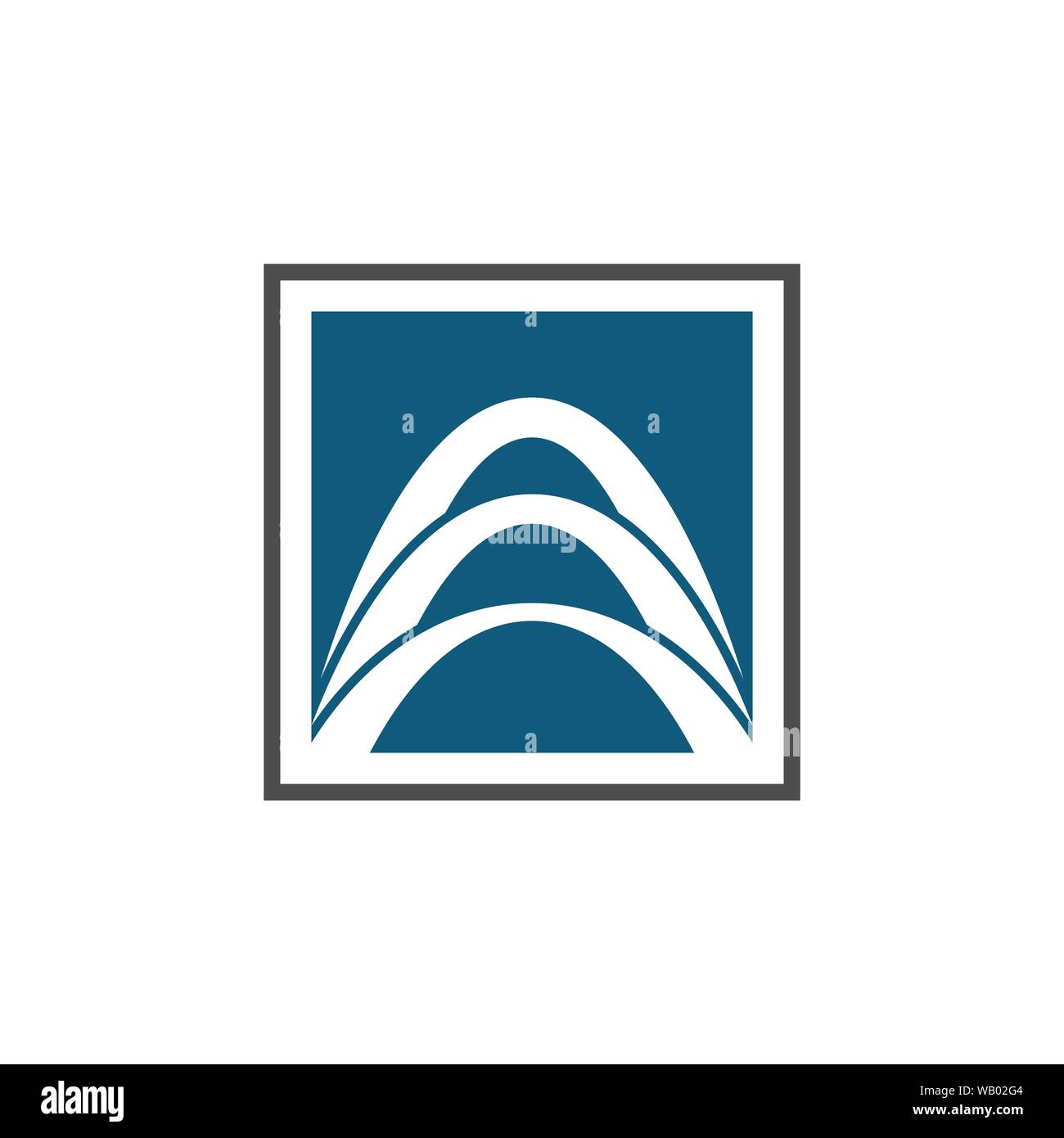 Logo Ponte Modello icona vettore illustration design Illustrazione Vettoriale