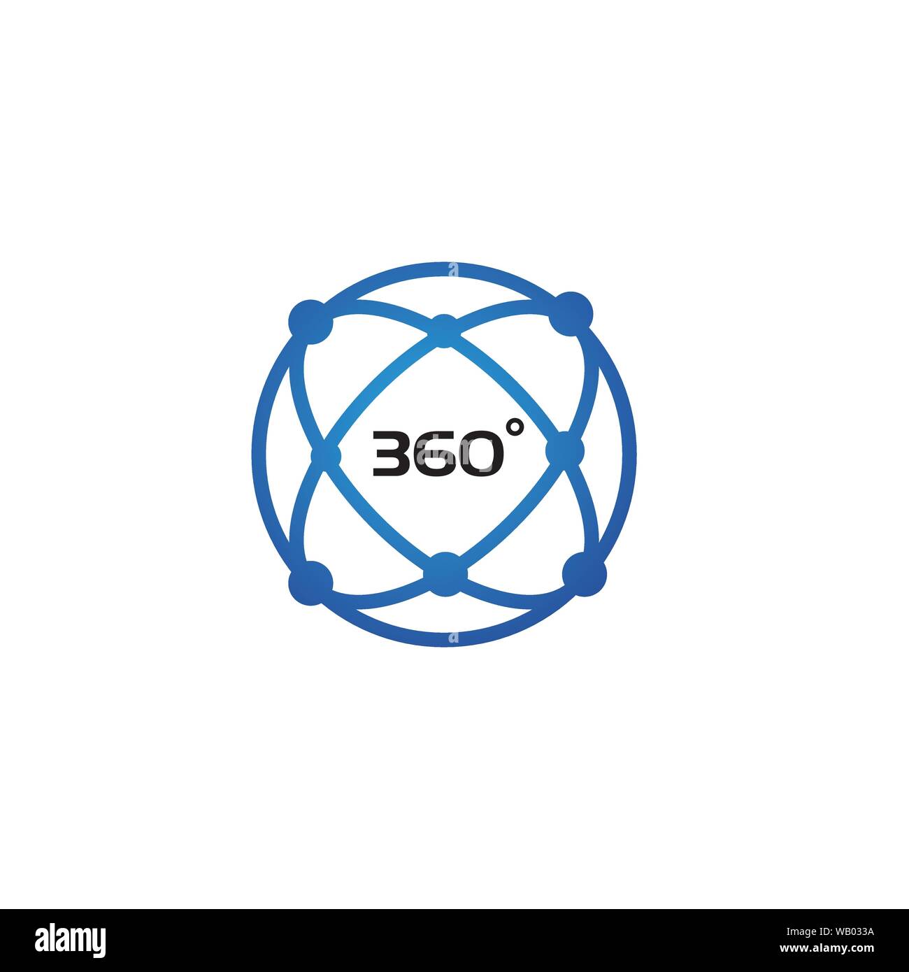 Vista a 360 relative icone vettoriali del modello di progettazione Illustrazione Vettoriale