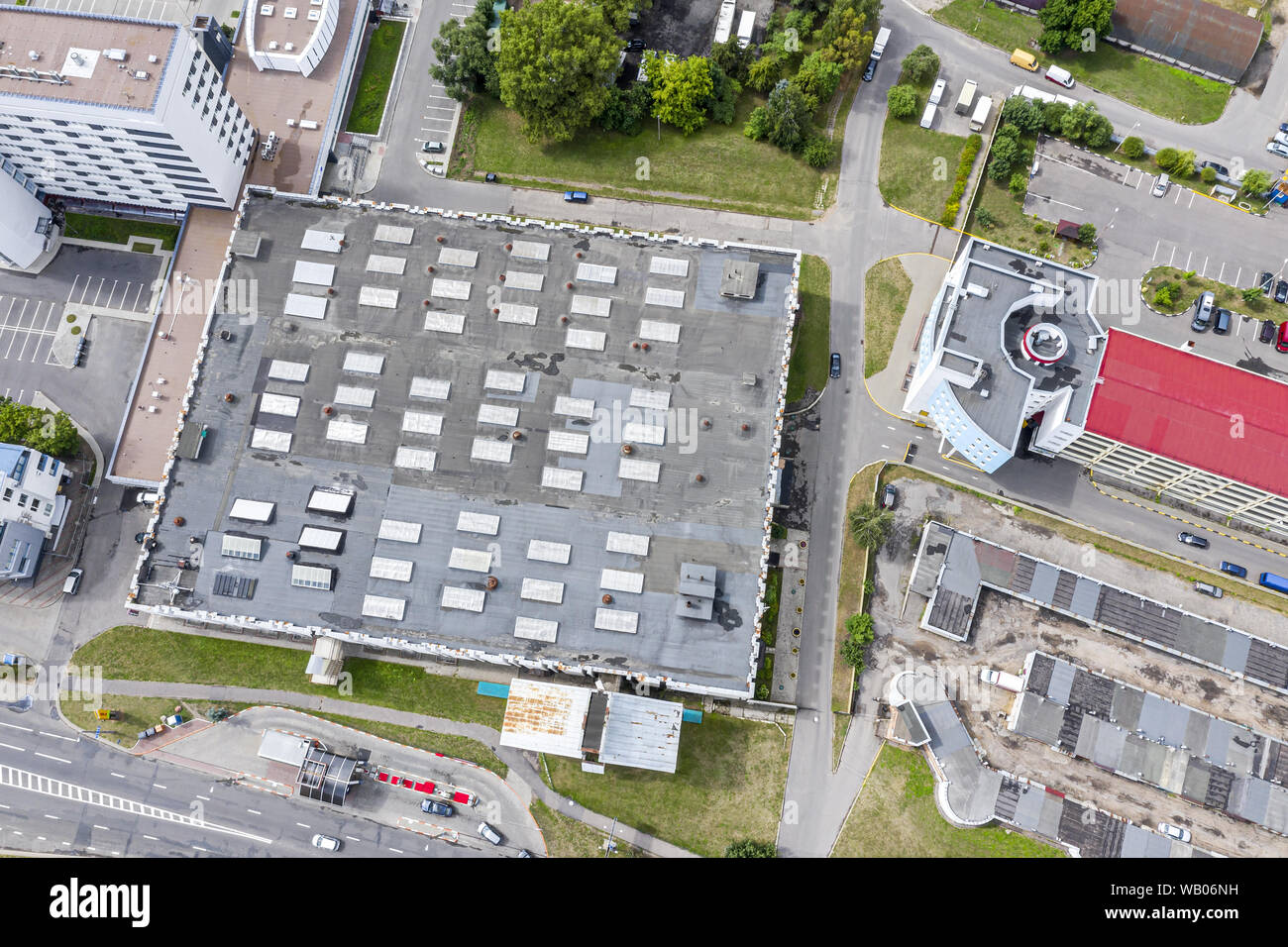 Antenna vista superiore di urban area industriale. drone fotografia Foto Stock