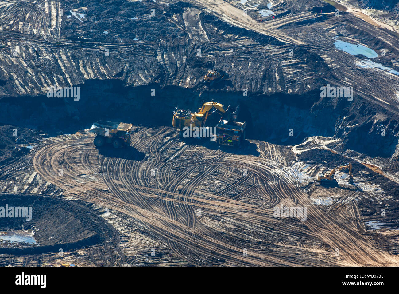 Sabbie dell'olio le operazioni di data mining al progetto Kearl a nord di Fort McMurray, Alberta, Canada. Foto Stock