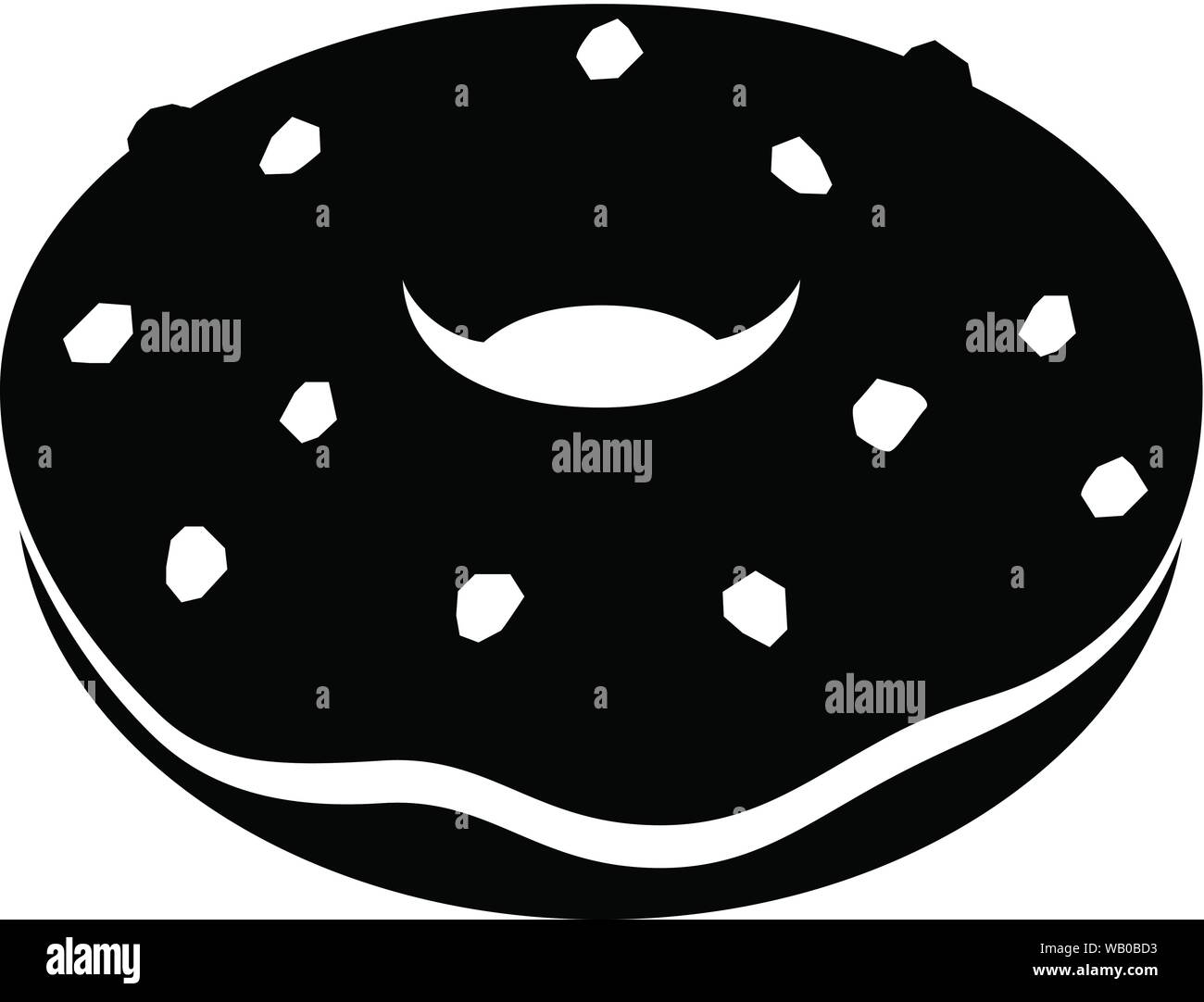 Illustrazione Vettoriale di nero icona ciambella isolato su uno sfondo bianco Illustrazione Vettoriale