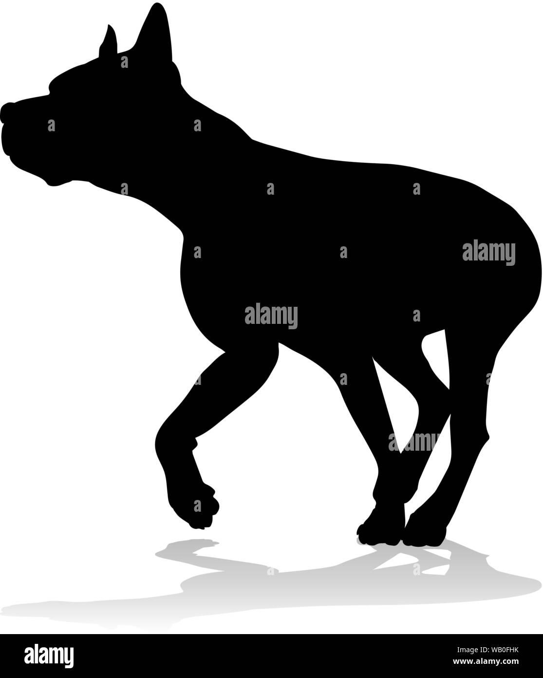 Silhouette cane animale domestico Illustrazione Vettoriale