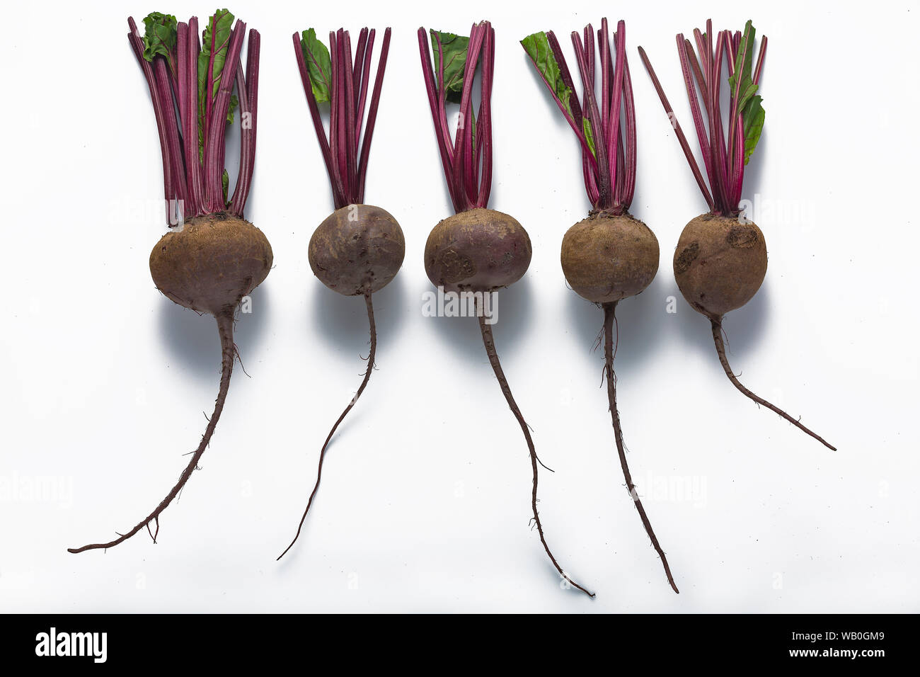 Succose materie bietole su uno sfondo bianco. Cibo vegetariano. Foto Stock