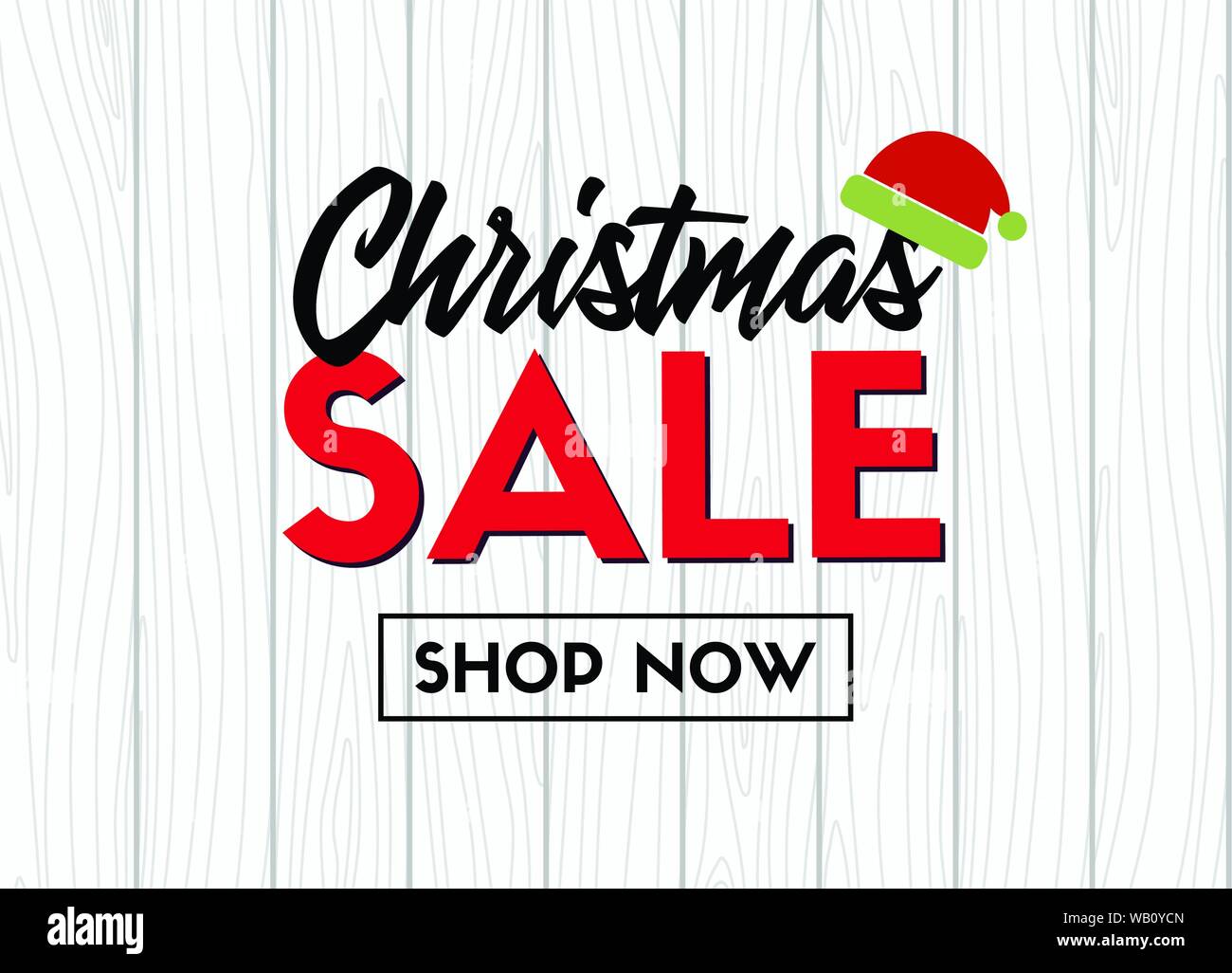 Vendita di Natale modello di pagina di intestazione su uno sfondo di legno Illustrazione Vettoriale