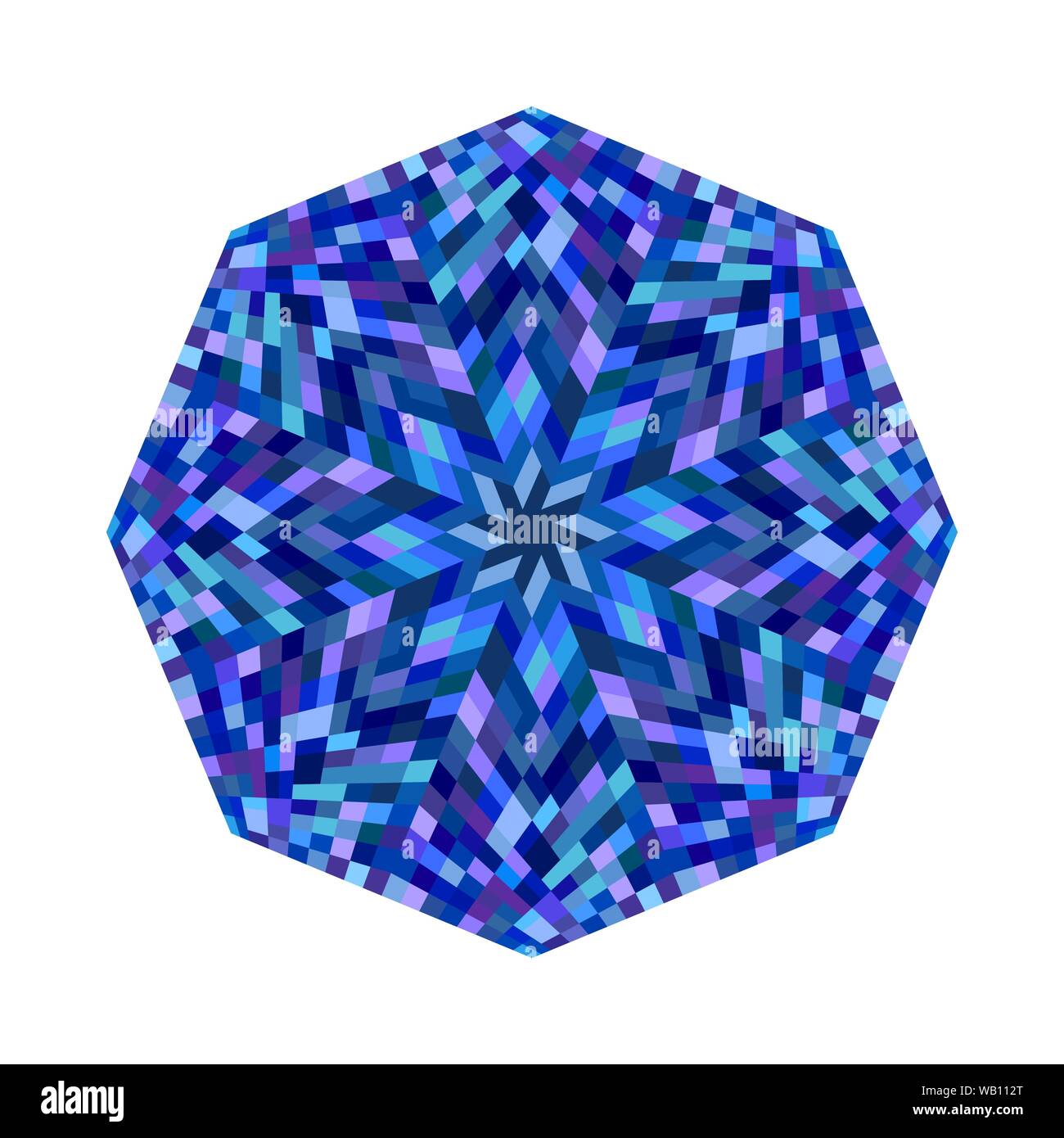 Abstract isolato con piastrelle a mosaico di forma ottagonale - vettore colorato elemento di design Illustrazione Vettoriale