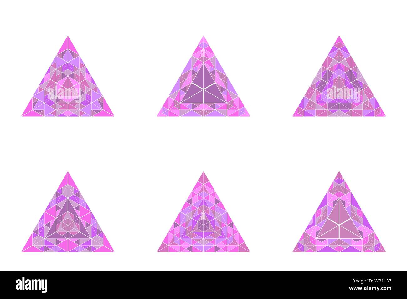 Isolato colorato mosaico di forma di triangolo set - geometriche poligonali ornamentali astratta geometrica del vettore di elementi di design Illustrazione Vettoriale