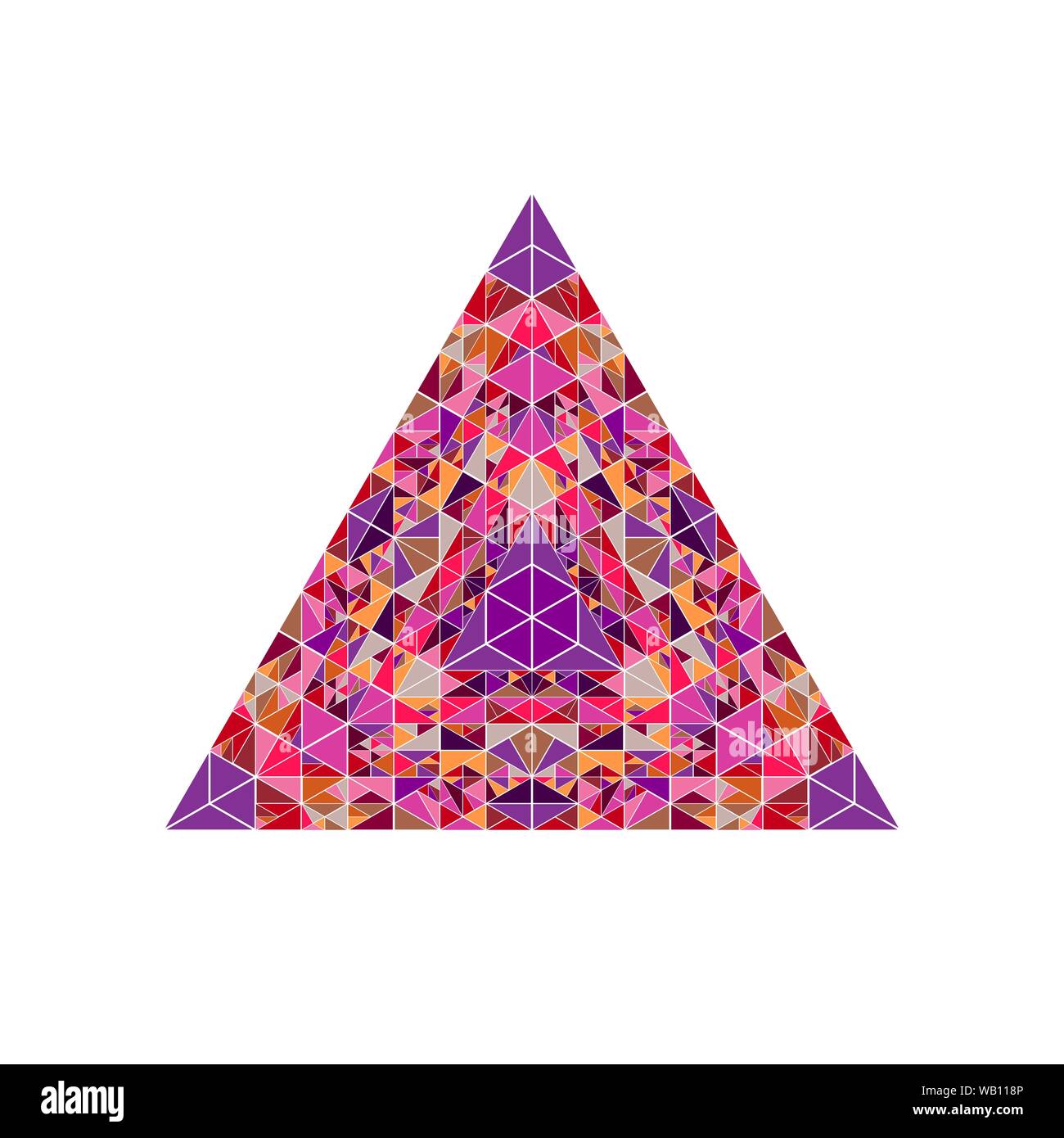 Triangolo triangolare simbolo - poligonale astratta geometrica elemento vettore con triangoli di mosaico Illustrazione Vettoriale