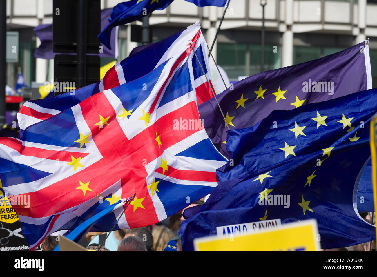 Unite per l'Europa, Pro Unione europea marzo e rally, Londra, Gran Bretagna. Unite per l'Europa, è un'organizzazione che che Pro UE e non ha mai voluto Brexit Foto Stock