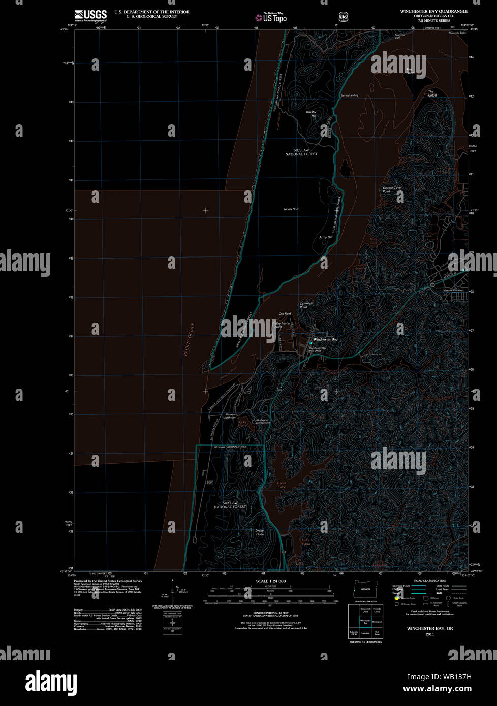 Mappa di winchester bay oregon immagini e fotografie stock ad alta
