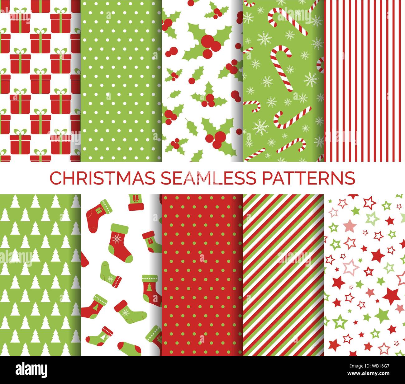 Natale seamless pattern set di vettore Illustrazione Vettoriale