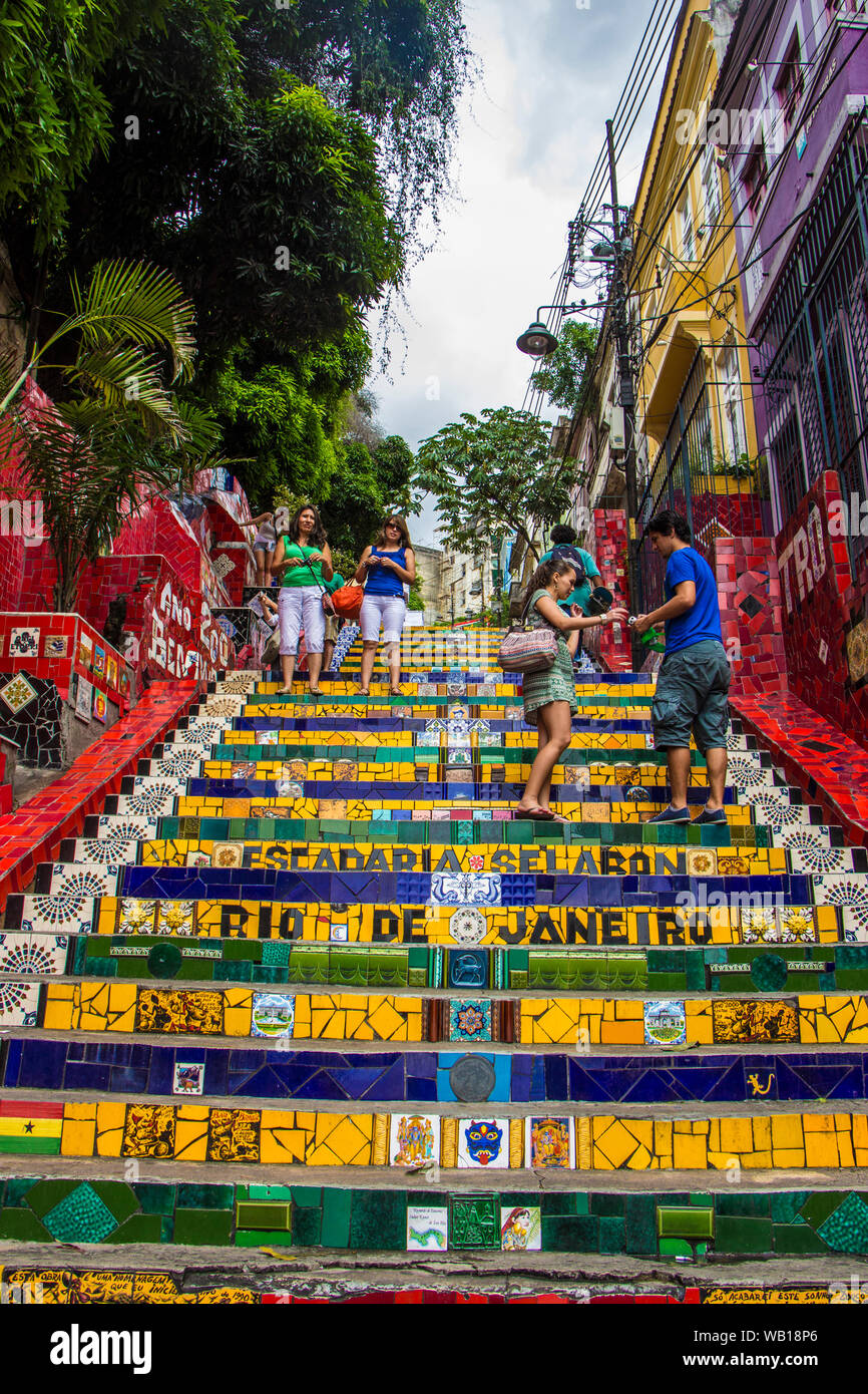 La scala in dettaglio il Convento di Santa Teresa, Rio de Janeiro, Brasile  Foto stock - Alamy