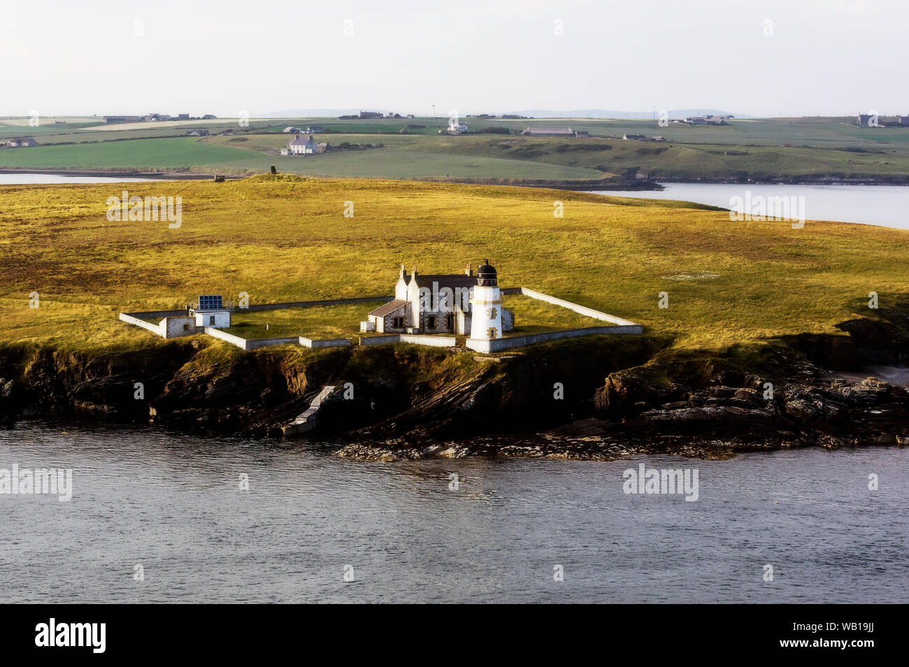 Gran Bretagna, Scozia, isole Orcadi, Shapinsay, Light house Heliar Holm Foto Stock