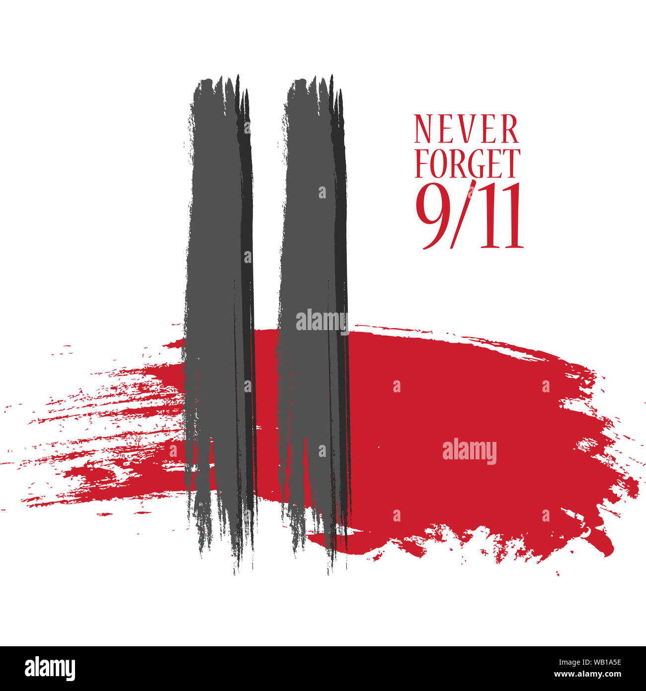 Patriot day poster del vettore. Settembre 11. Non dimenticate mai. Foto Stock