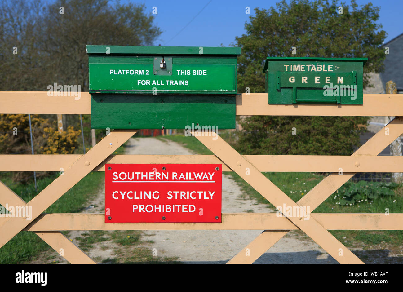 La stazione di Harman la croce a Swanage Railway, Dorset, Inghilterra, esecuzione di treni a vapore da Swanage per Corfe Castle. Foto Stock