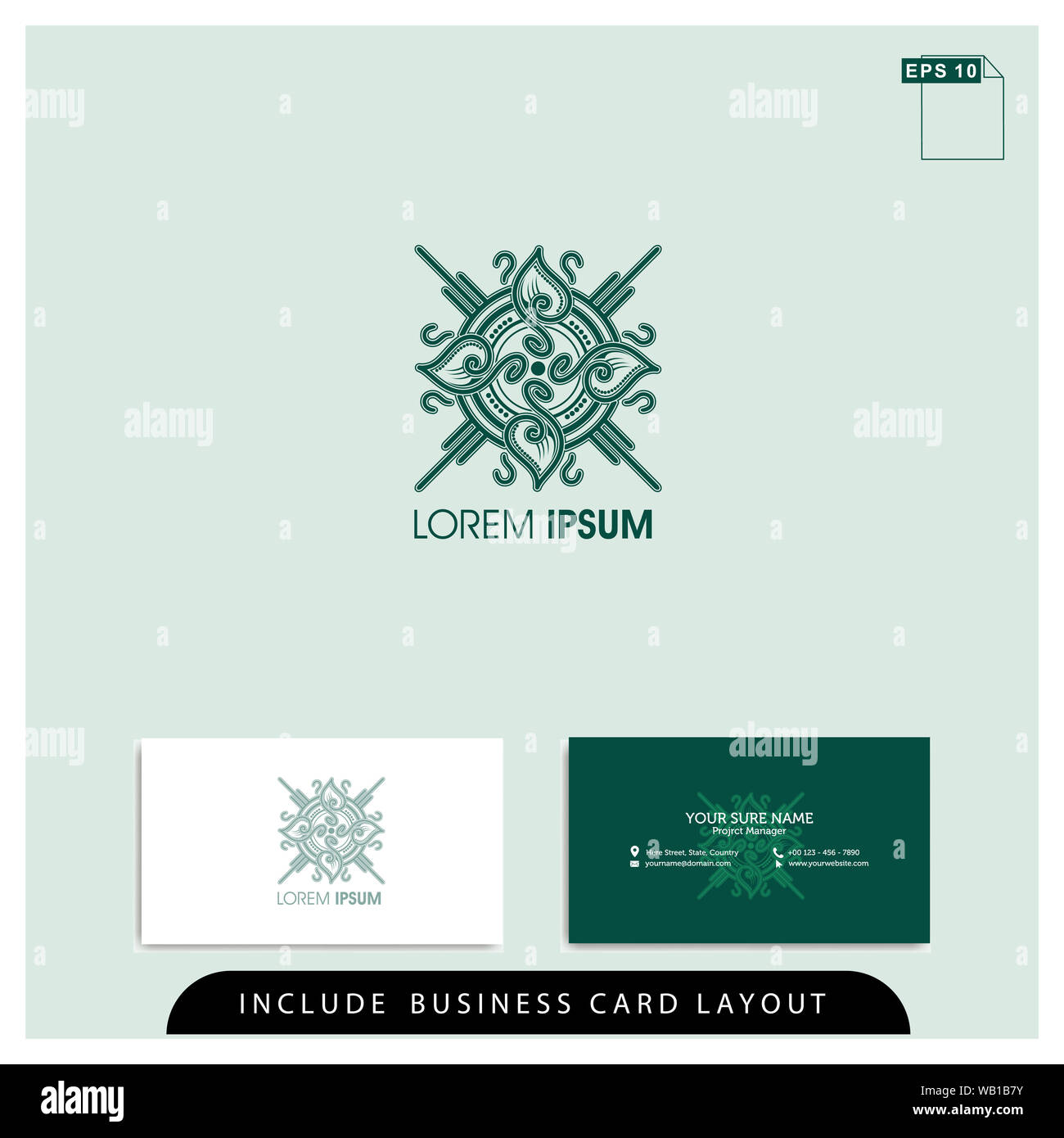 Emblema del vettore. Elegante, elementi classici. Può essere utilizzato per il centro termale, gioielli, Bellezza e moda industria. Grande per logo, monogramma, invito, flyer, menu Foto Stock