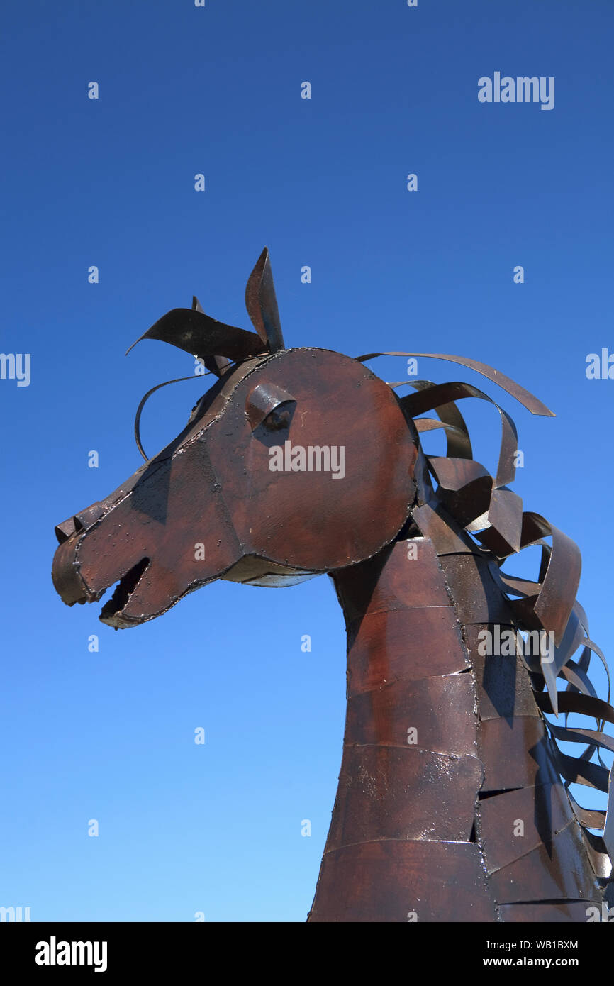 Un cavallo di ballo fatti di metallo Foto Stock