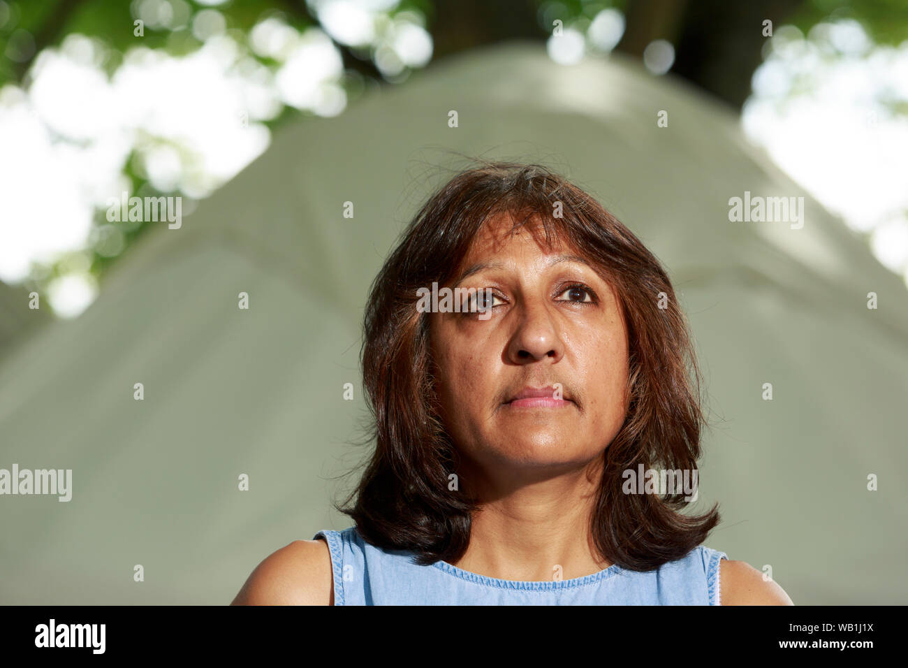 Edinburgh, Regno Unito. Il 23 agosto 2019. Autore, Talat Ahmed assiste una foto chiamata a Edinburgh International Book Festival. Pak@ Mera/Alamy Live News Foto Stock