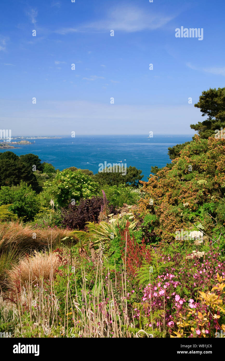 Vista panoramica di Guernsey, Isole del Canale, REGNO UNITO Foto Stock