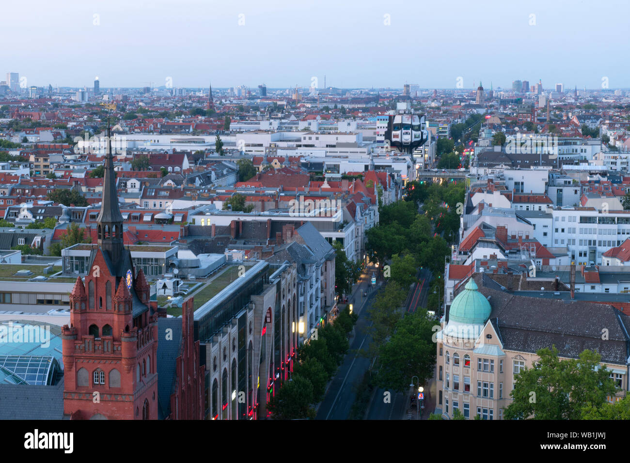 Vista da Steglitzer Kreisler su quartiere berlinese Steglitz e schöneberg, Germania Foto Stock