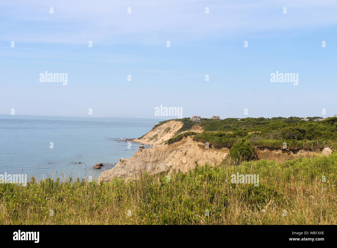 Mohegan Bluffs, Block Island, Rode si avvicinò cautamente per ascoltare Island, STATI UNITI D'AMERICA Foto Stock