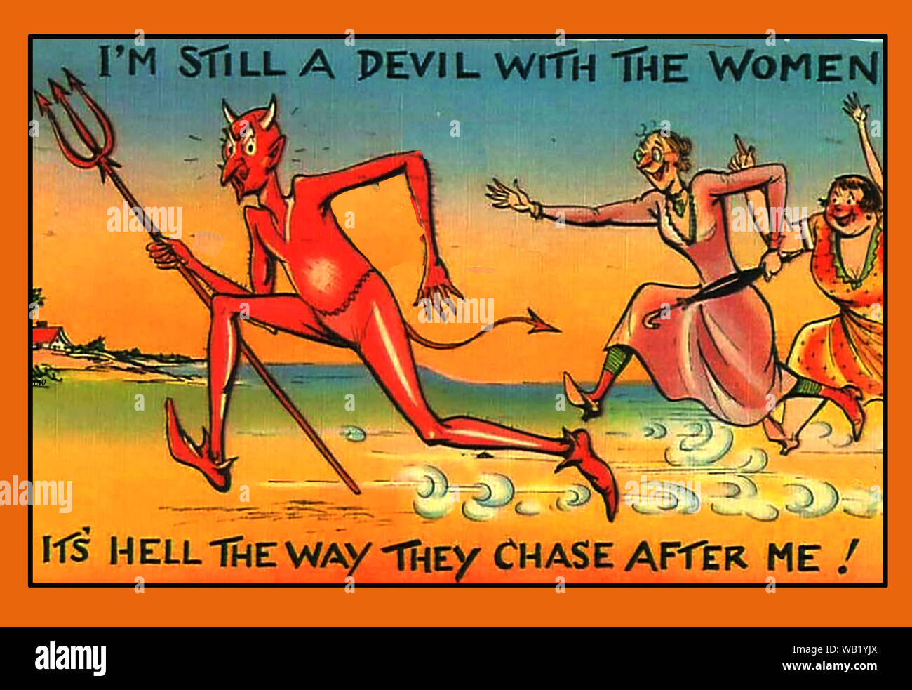 Cartolina d'epoca - Halloween Cartoon - 31st ottobre Foto Stock