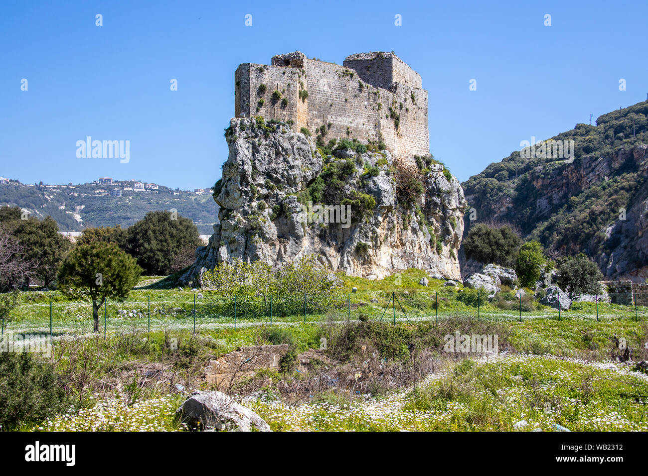 Mseilha Fort, a nord del villaggio di Hamat, Libano Foto Stock