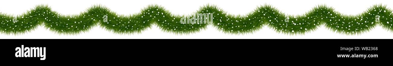 Festa di Natale ghirlanda di abeti coperti di neve Illustrazione Vettoriale