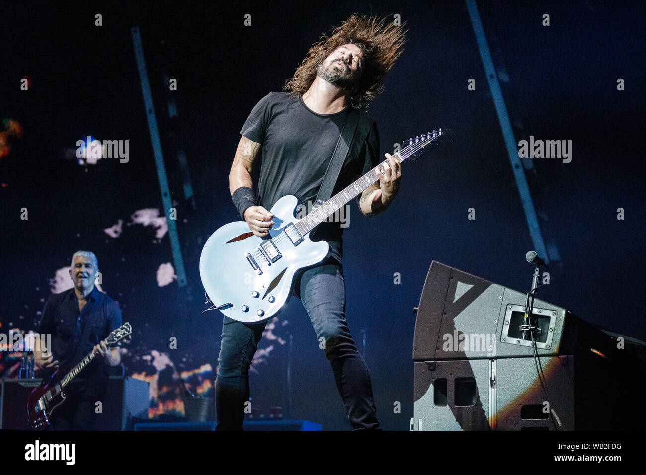 Foo Fighters esibirsi dal vivo sul palco del festival di Leeds, Regno Unito, 23 agosto 2019. Foto Stock