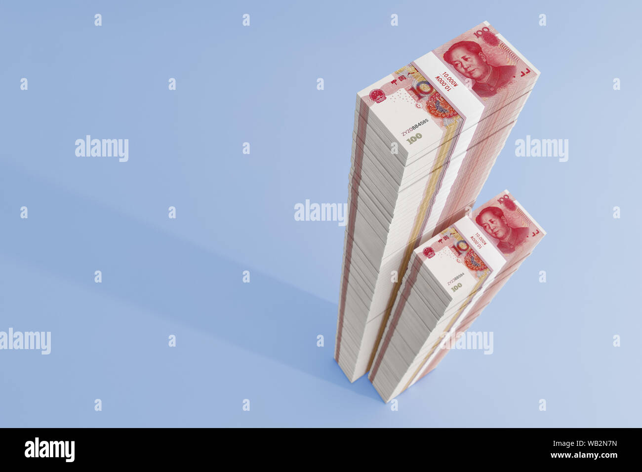 Yuan Cinese - Denaro - 3D Rendering Foto Stock