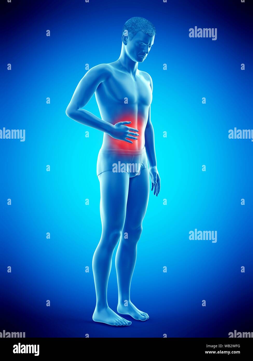 Dolore addominale, illustrazione concettuale. Foto Stock