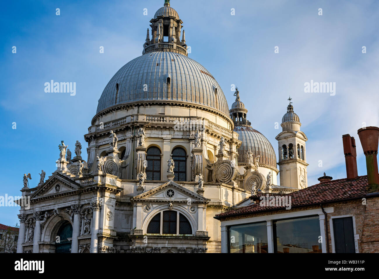 Le cupole della Basilica di Santa Maria della Salute, Venezia, Italia Foto Stock